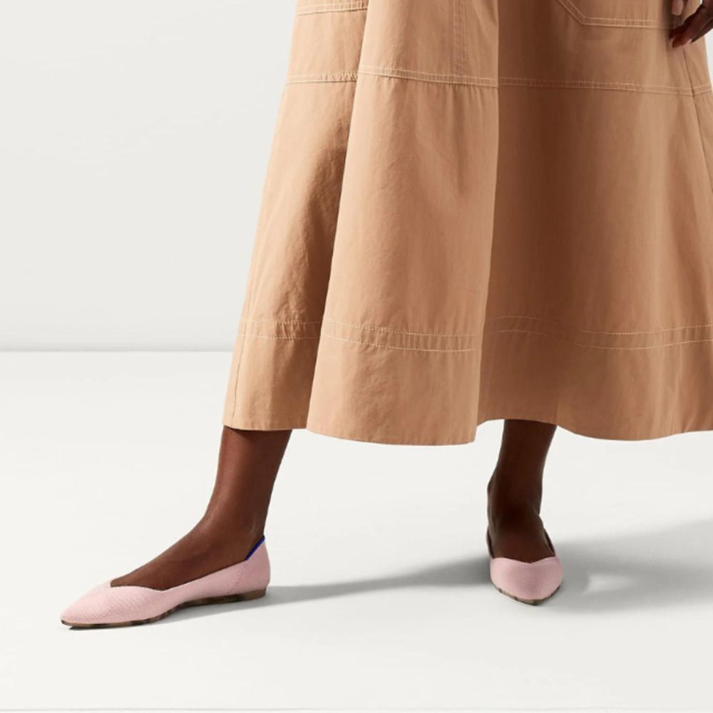 Rothy's The Point Pointed Toe Knit Ballet Flats Blush Pink SZ 7.5‎ NEW $149